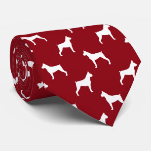 ボクサー犬のシルエットのパターン（トリミングされた耳） ネクタイ