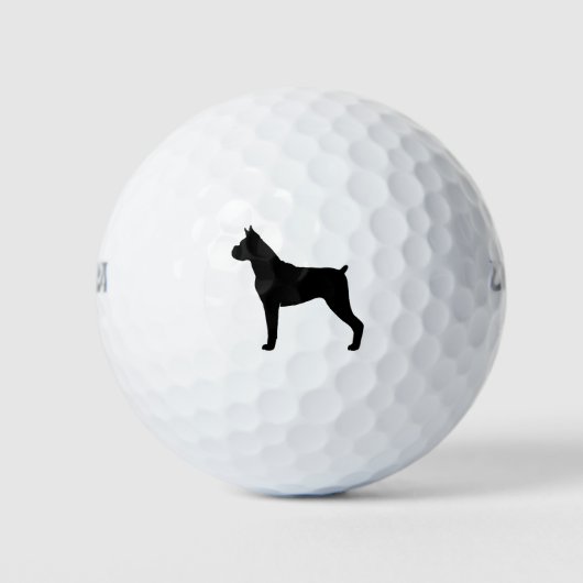 ボクサー犬のシルエット ゴルフボール (正面)