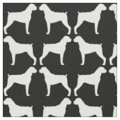 ボクサー犬のシルエット 黒と白の柄 ファブリック (クローズアップ)