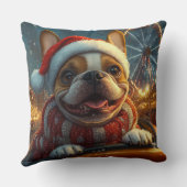 ボクサー犬のジェットコースター クリスマス クッション (裏面)