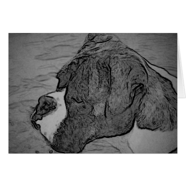 ボクサー犬のスケッチ (正面横)