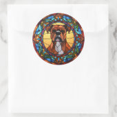 ボクサー犬のステッカーパック ラウンドシール (バッグ)