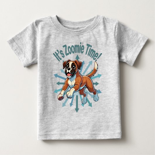 ボクサー犬のズーミータイム ベビーTシャツ (正面)