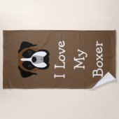 ボクサー犬のテーマ愛 ビーチタオル (正面)