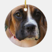 ボクサー犬のデザインのオーナメント セラミックオーナメント (裏面)