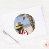 ボクサー犬のビーチシール ラウンドシール (封筒)