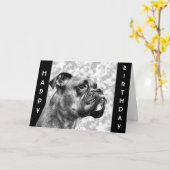 ボクサー犬のプロフィール カード (黄色い花)