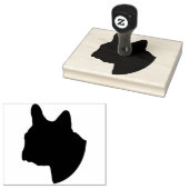 ボクサー犬のヘッドシルエット、4" x 5"ゴムスタンプ ラバースタンプ (押印)