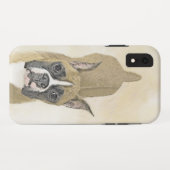 ボクサー犬のペインティング - かわいいオリジナル犬アート Case-Mate iPhoneケース (裏面(横))