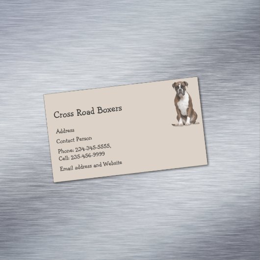 ボクサー犬のペット マグネット名刺 (インサイチュ)