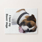 ボクサー犬のポートレートの写真 ジグソーパズル (横)