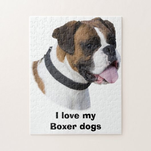 ボクサー犬のポートレートの写真 ジグソーパズル (縦)