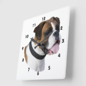 ボクサー犬のポートレートの写真 スクエア壁時計 (傾斜)