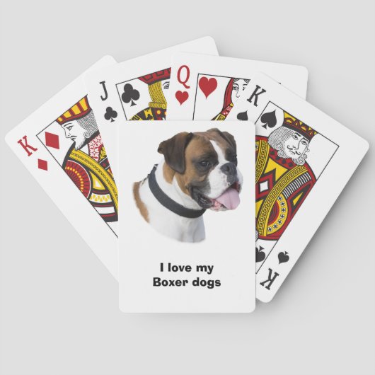 ボクサー犬のポートレートの写真 トランプ (裏面)