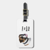 ボクサー犬のポートレートの写真 ラゲッジタグ (正面縦)