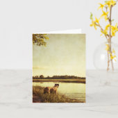 ボクサー犬のメッセージカード カード (黄色い花)