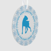 ボクサー犬のメリークリスマスの雪片のオーナメント オーナメント (正面)