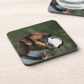ボクサー犬の側面のプロフィール コースター (左側)