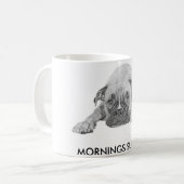 ボクサー犬の写真が付いている白いマグ コーヒーマグカップ (正面左)