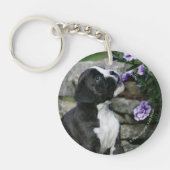 ボクサー犬の喘ぐこと キーホルダー (正面)