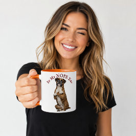 ボクサー犬の嫌がる時代 おもしろTシャツ マグカップ