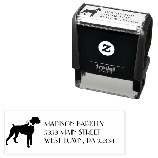 ボクサー犬の子犬 セルフインキングスタンプ (インサイチュ)