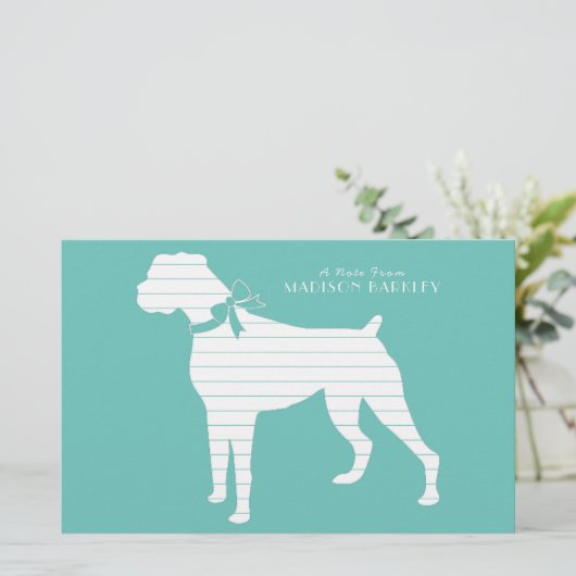 ボクサー犬の子犬 便箋 (スタンド正面)