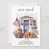 ボクサー犬の愛国パーソナライズされたペット引越 案内状 (正面)