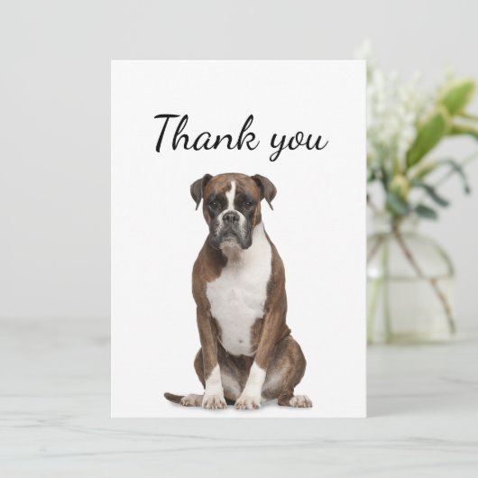 ボクサー犬の愛玩動物に感謝 サンキューカード (スタンド正面)