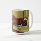 ボクサー犬の昼寝のカスタムのマグ コーヒーマグカップ (正面右)