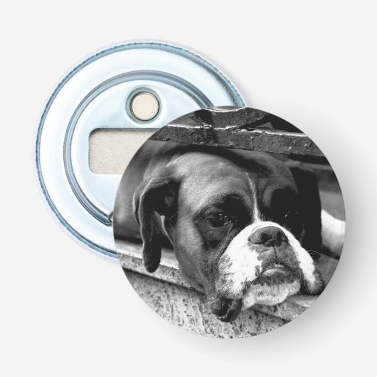 ボクサー犬の窓枠 栓抜き (正面)