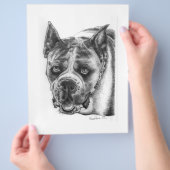ボクサー犬の絵 チラシ (手)