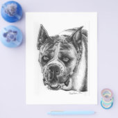 ボクサー犬の絵 チラシ (シングル)
