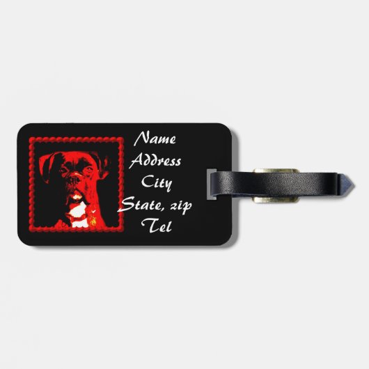 ボクサー犬の荷物のラベル ラゲッジタグ (裏面横)