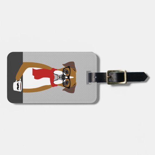 ボクサー犬の荷物タグ ラゲッジタグ (正面横)