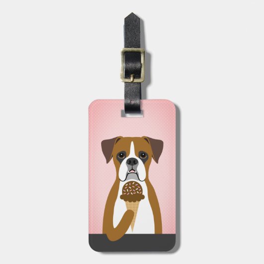 ボクサー犬の荷物タグ ラゲッジタグ (正面縦)