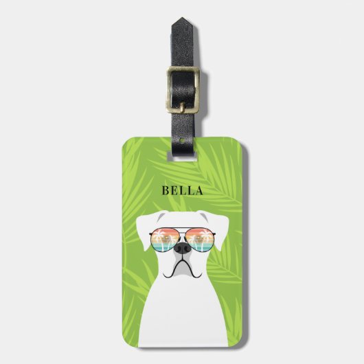 ボクサー犬の荷物タグ ラゲッジタグ (正面縦)