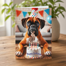 ボクサー犬の誕生日お祝い