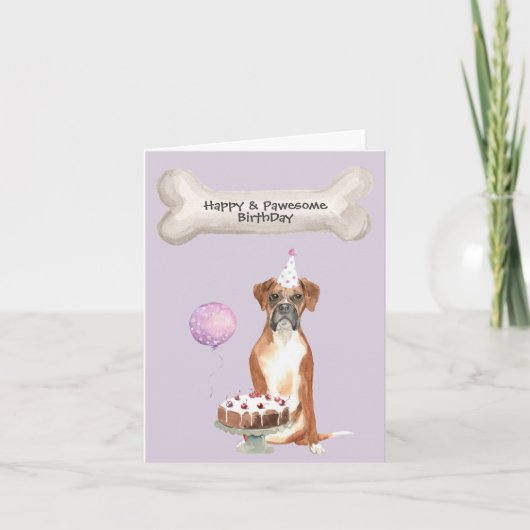 ボクサー犬の誕生日 シーズンカード (正面)