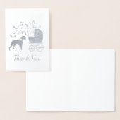 ボクサー犬の赤ちゃんシャワーパピーグレー 箔カード (ディスプレー)