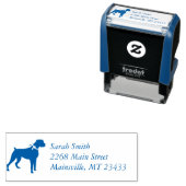 ボクサー犬の赤ちゃんシャワーパピーブルーボーイ セルフインキングスタンプ (インサイチュ)