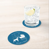 ボクサー犬の赤ちゃんシャワーパピーブルーボーイ ラウンドペーパーコースター (インサイチュ)