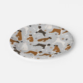 ボクサー犬の骨と前足 ペーパープレート (アングル)