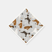 ボクサー犬の骨と手 スタンダードカクテルナプキン (角)