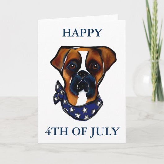 ボクサー犬の4th of July カード (正面)