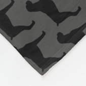 ボクサー犬はシルエットを描きますパターン(自然な耳)の フリースブランケット (角)