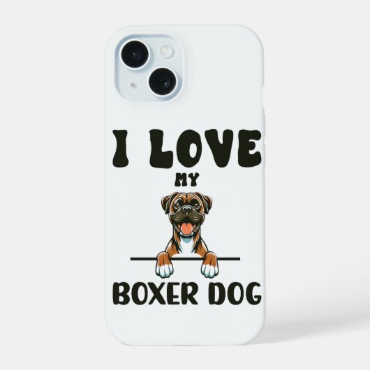ボクサー犬を愛す iPhone 15ケース (裏面)