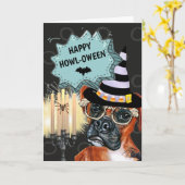 ボクサー犬ウィッチハッピー・ウィーン・スプーキー・クモ カード (黄色い花)