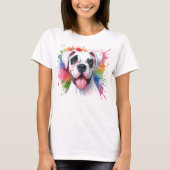 ボクサー犬カラースプラッシュ Tシャツ (正面)