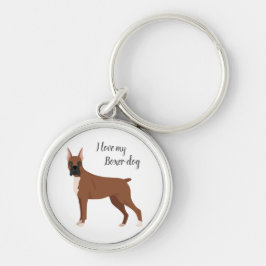 ボクサー犬キーチェーン。コートの色、eaの種類 キーホルダー